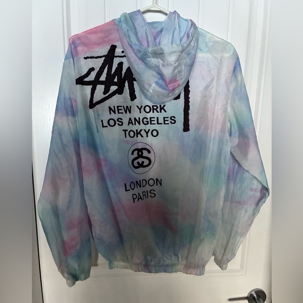 Stussy Pastel Tie-Dye Hooded Windbreaker. - Picture 2 of 4